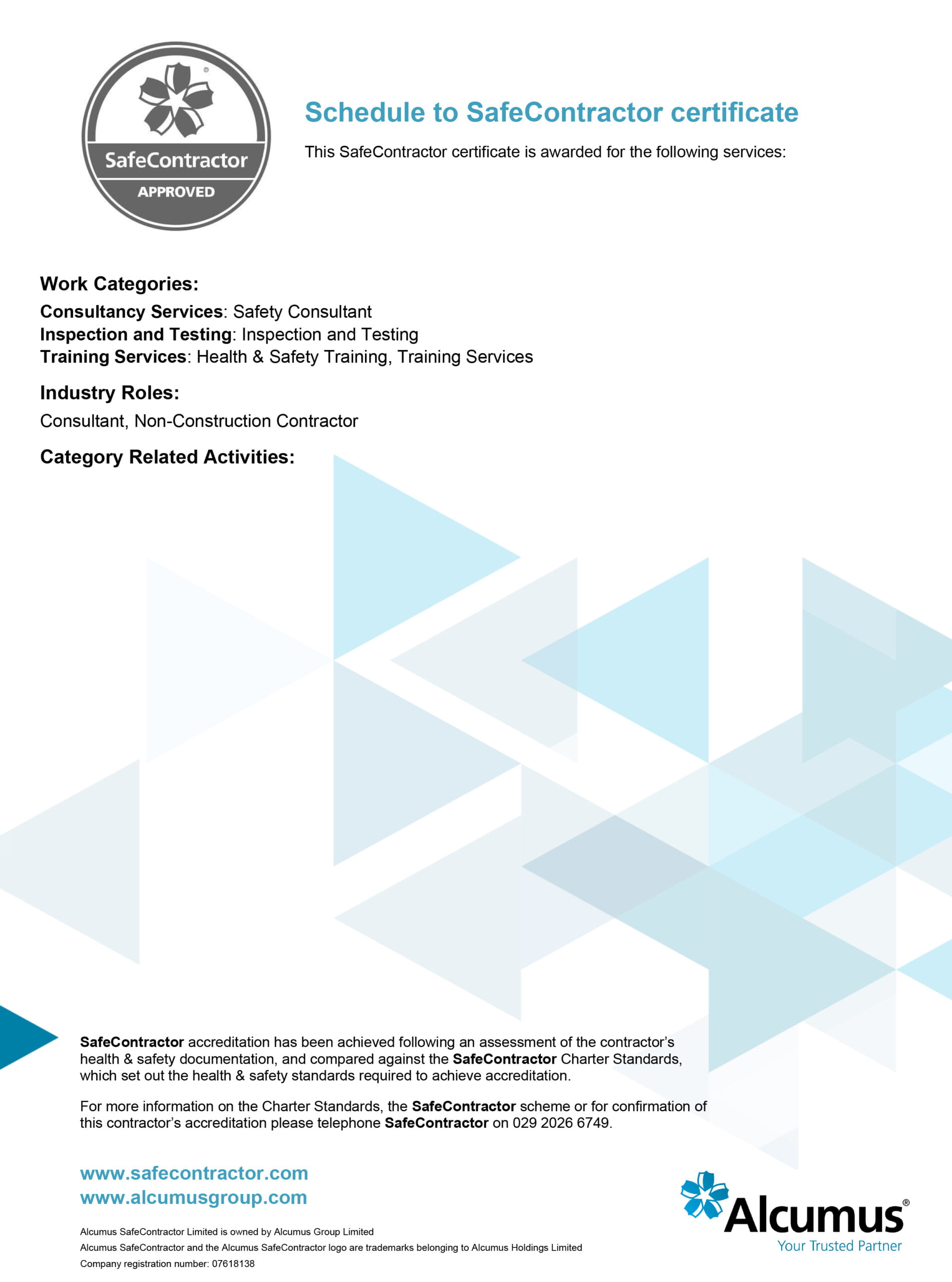 Accreditation Storage Equipment Safety Service Ltd