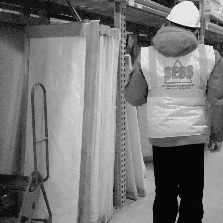 The Racking Inspection from SESS inspecting in a warehouse for our training/inspections