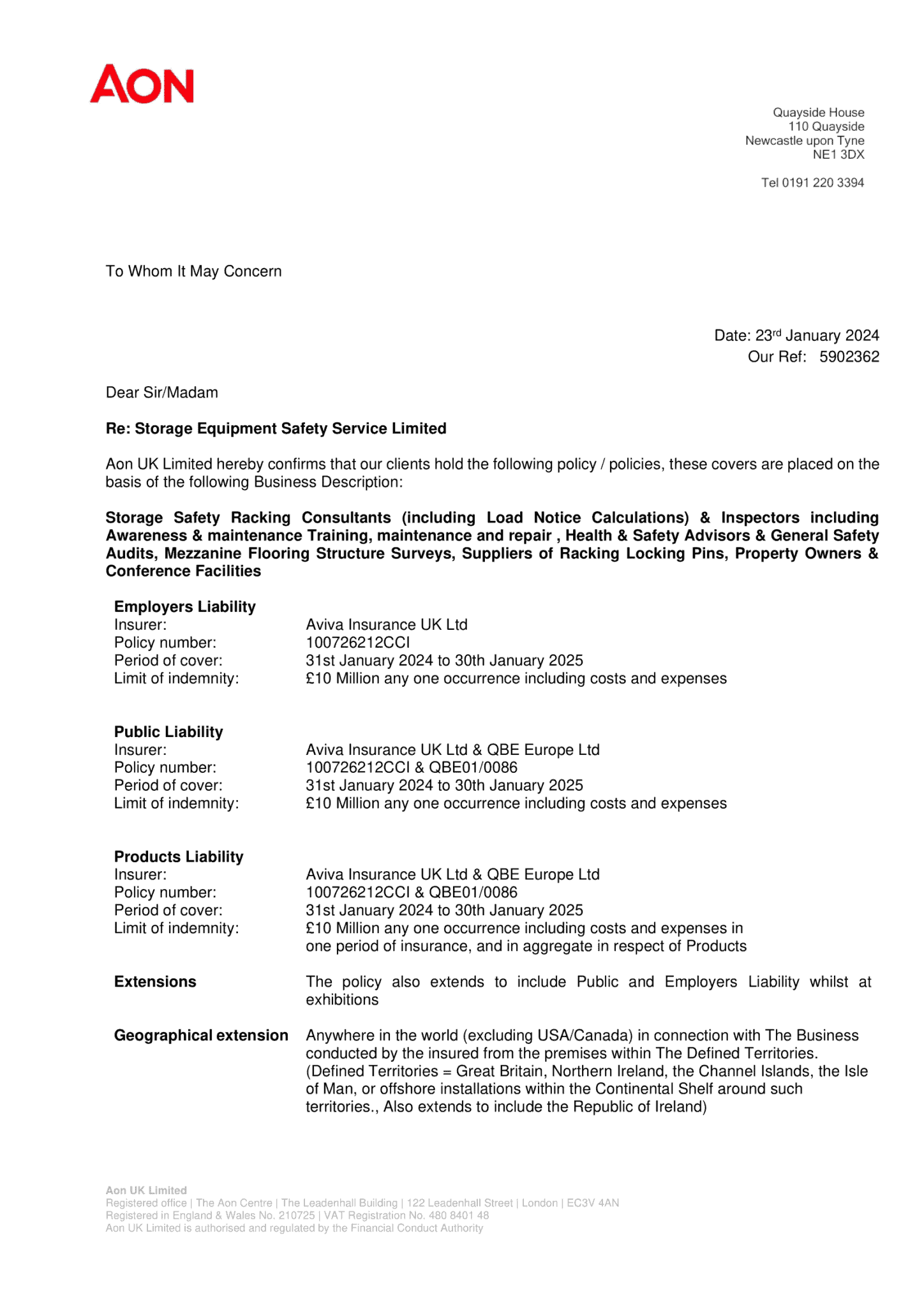 Accreditation Storage Equipment Safety Service Ltd